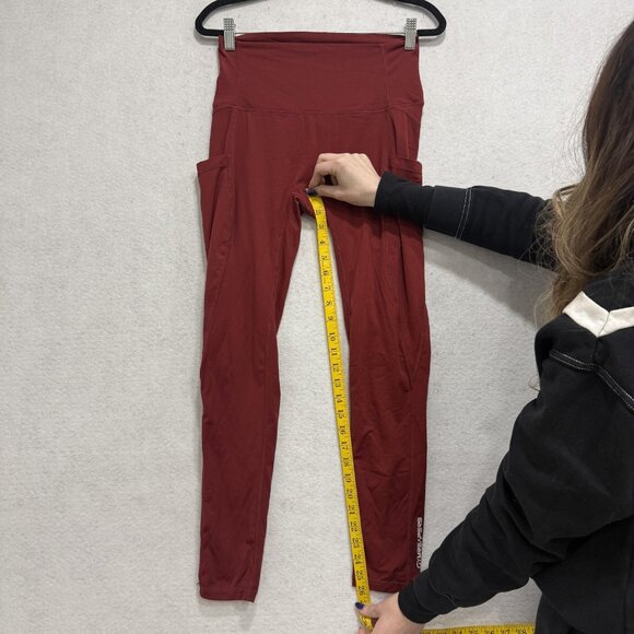 Gymreapers Leggings Womens Medium Red High Rise Pocket Athletic Yoga Pants - Picture 5 of 10